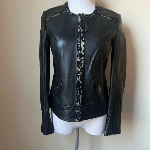 Robert Graham Mabel Woven Leather Jacket, size XS - Picture 2 of 9